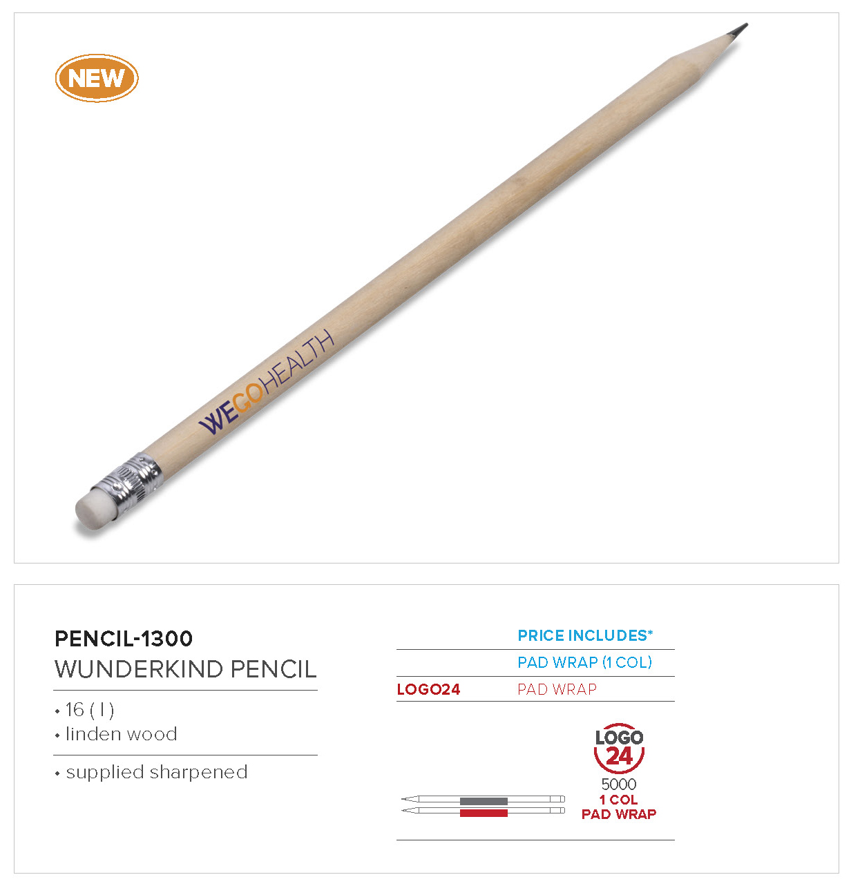 PENCIL-1300 - Wunderkind Wooden Pencil - Catalogue Image